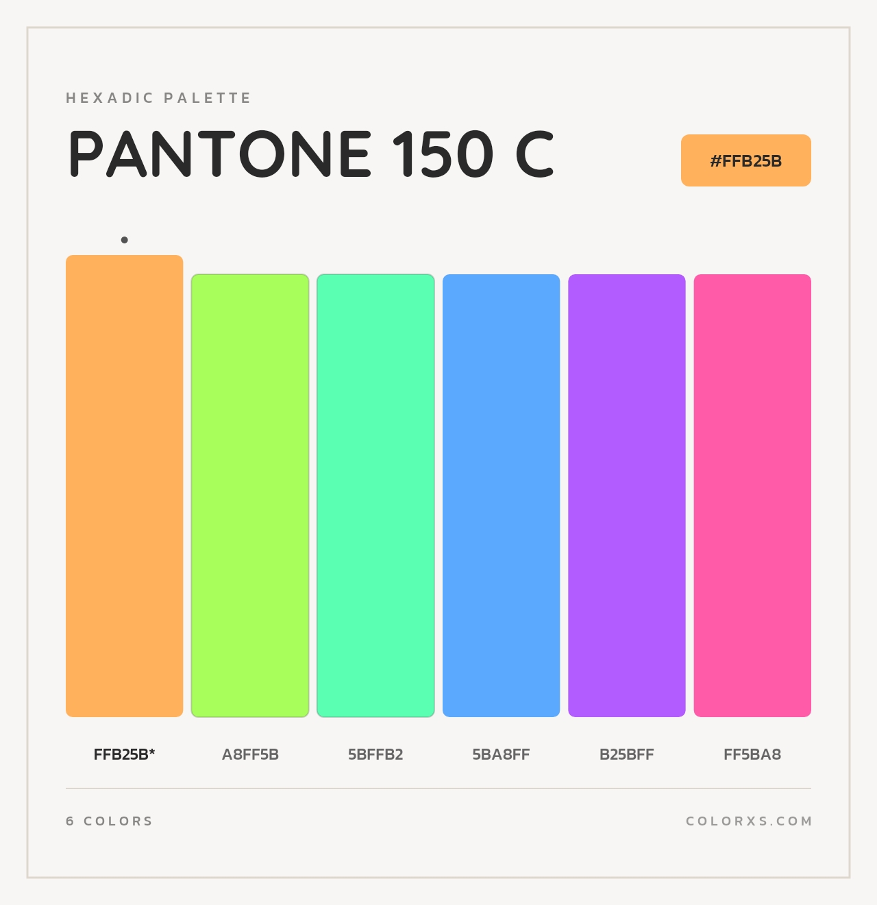 PANTONE 150 C - Hexadic Color Palette