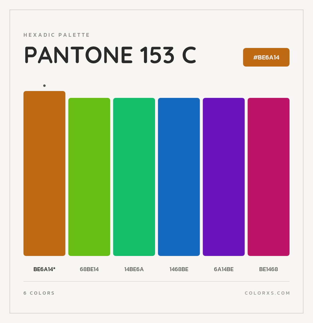 PANTONE 153 C - Hexadic Color Palette
