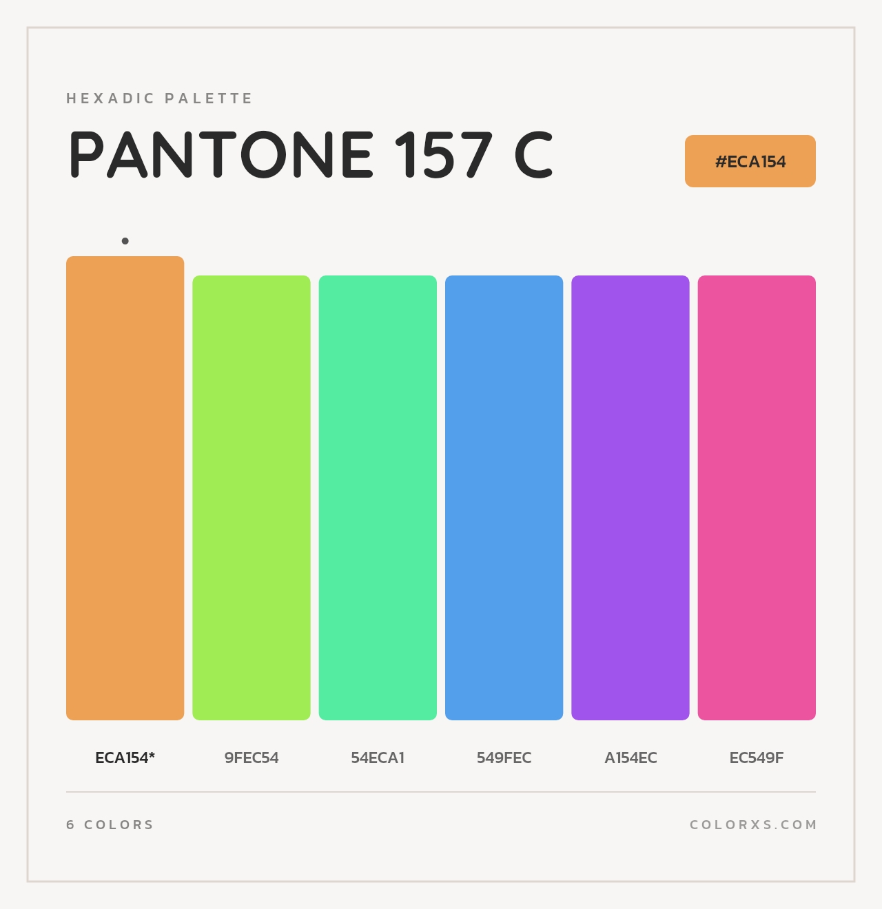 PANTONE 157 C - Hexadic Color Palette