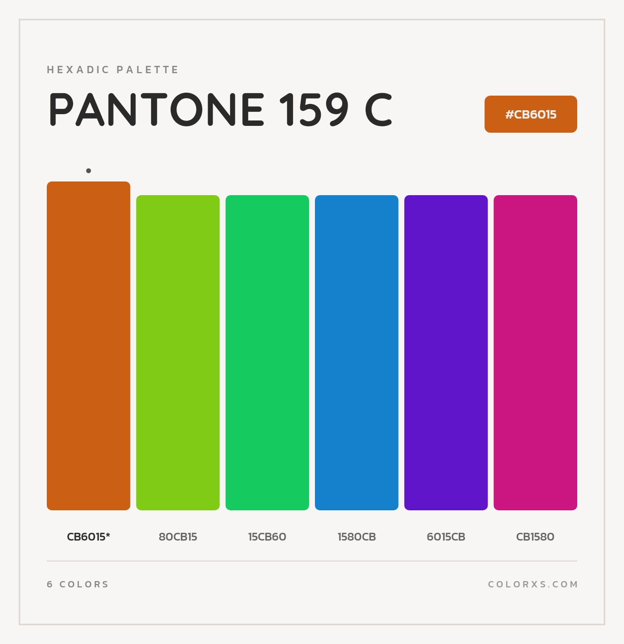PANTONE 159 C - Hexadic Color Palette