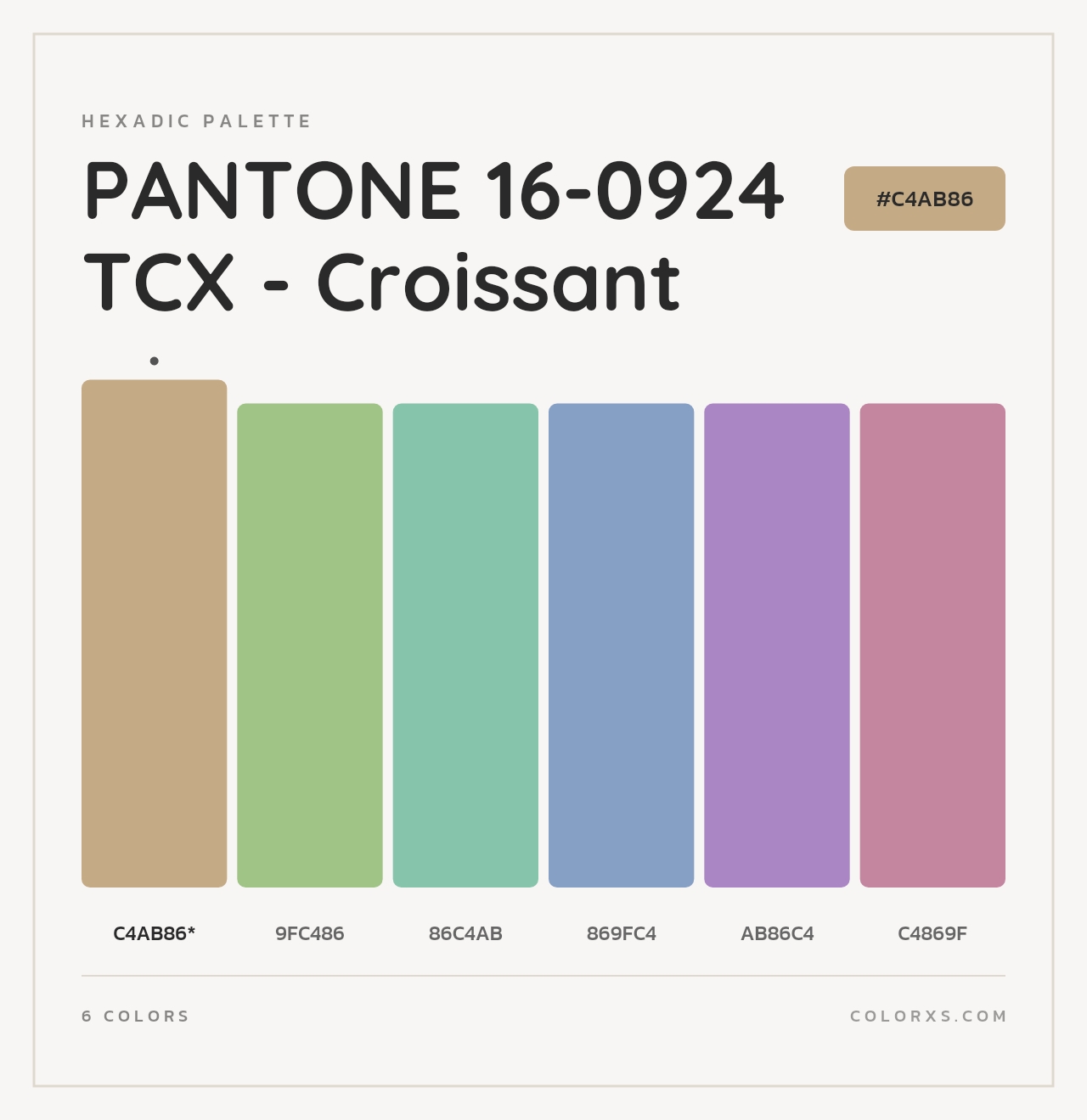 PANTONE 16-0924 TCX - Croissant - Hexadic Color Palette