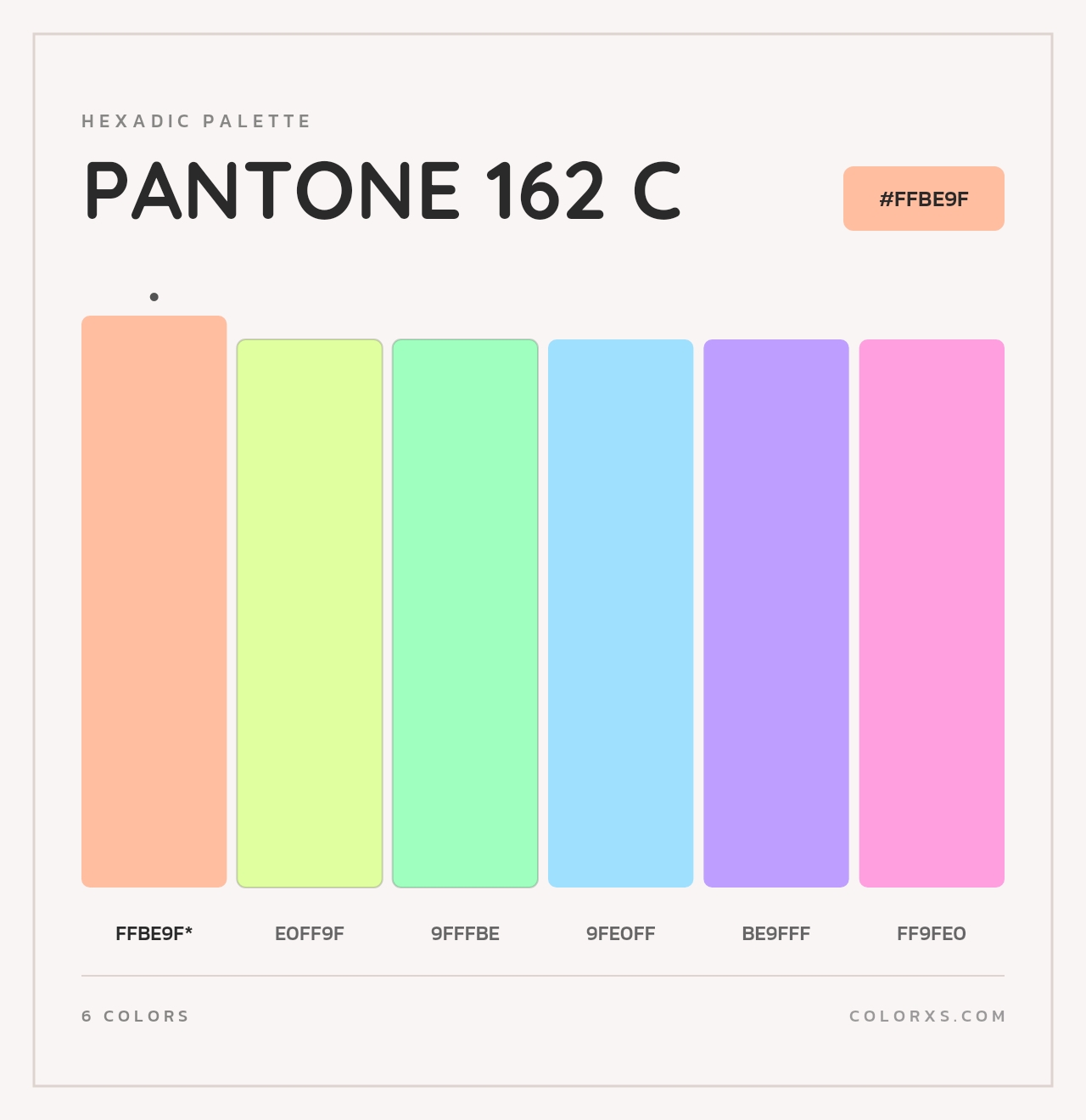 PANTONE 162 C - Hexadic Color Palette