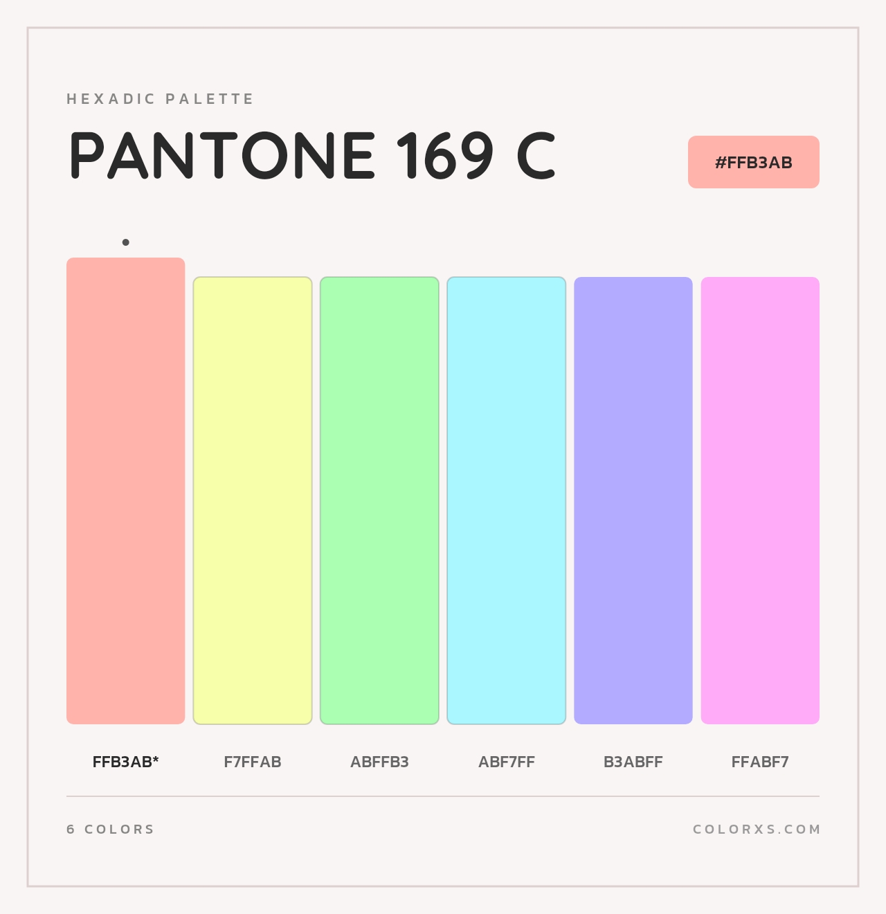 PANTONE 169 C - Hexadic Color Palette