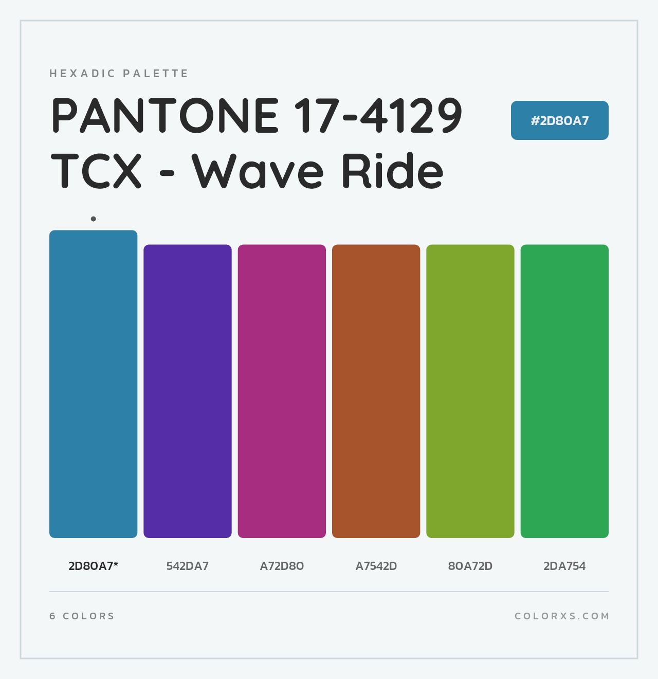 PANTONE 17-4129 TCX - Wave Ride - Hexadic Color Palette
