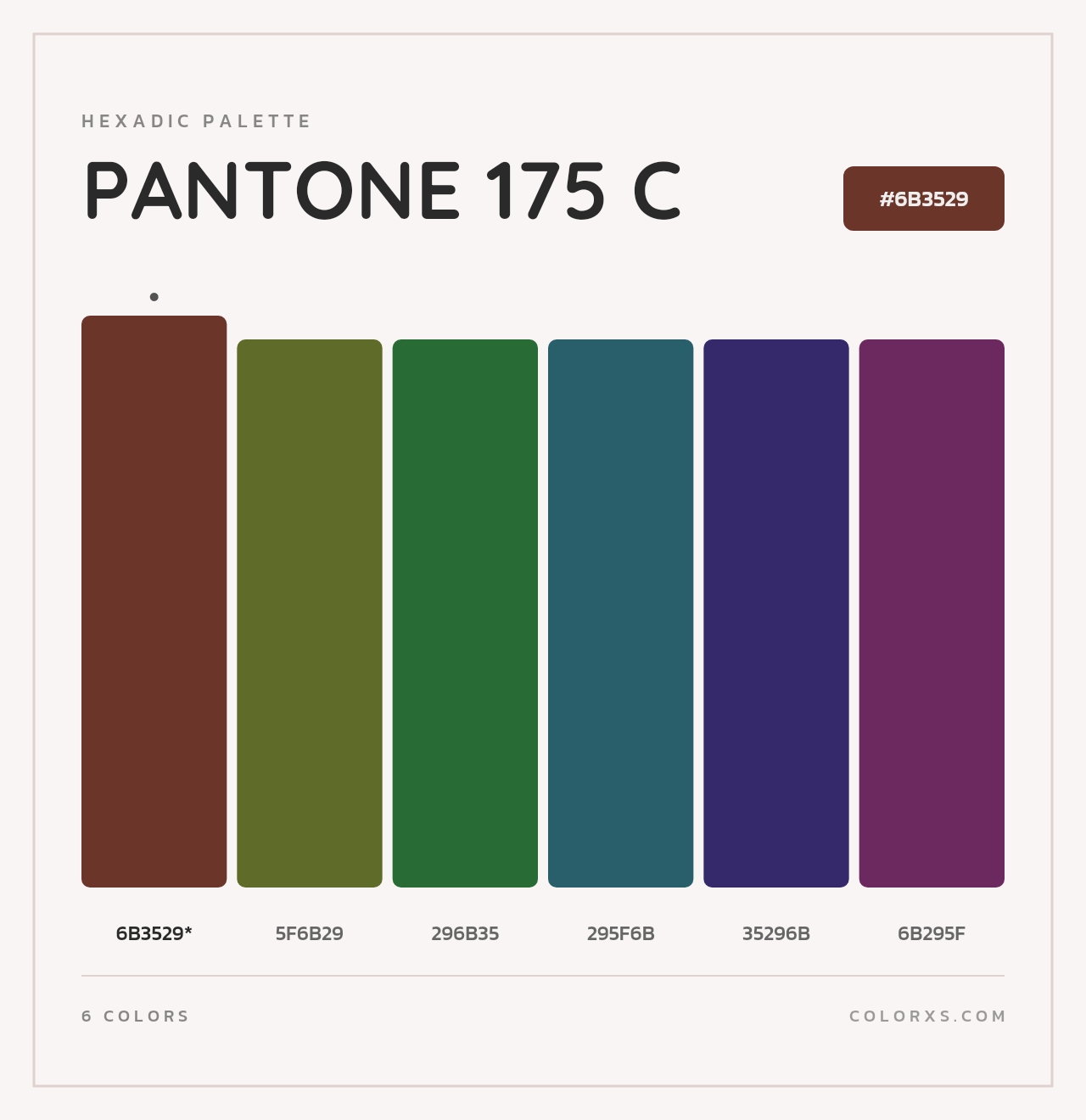 PANTONE 175 C - Hexadic Color Palette