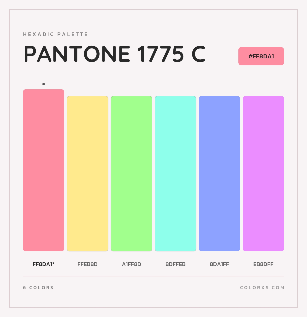 PANTONE 1775 C - Hexadic Color Palette