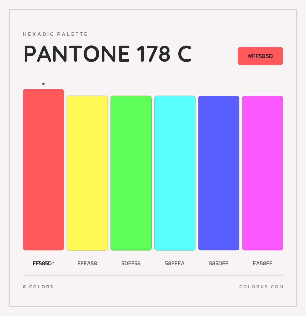 PANTONE 178 C - Hexadic Color Palette