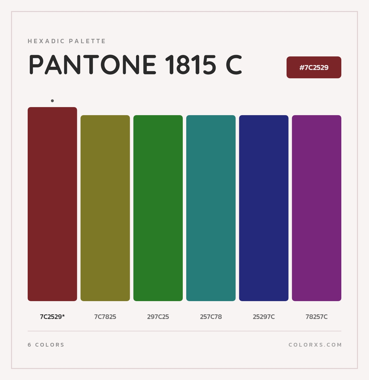 PANTONE 1815 C - Hexadic Color Palette