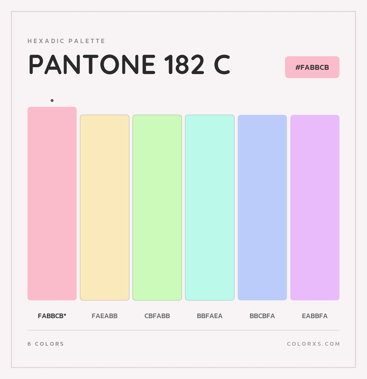 PANTONE 182 C - Hexadic Color Palette