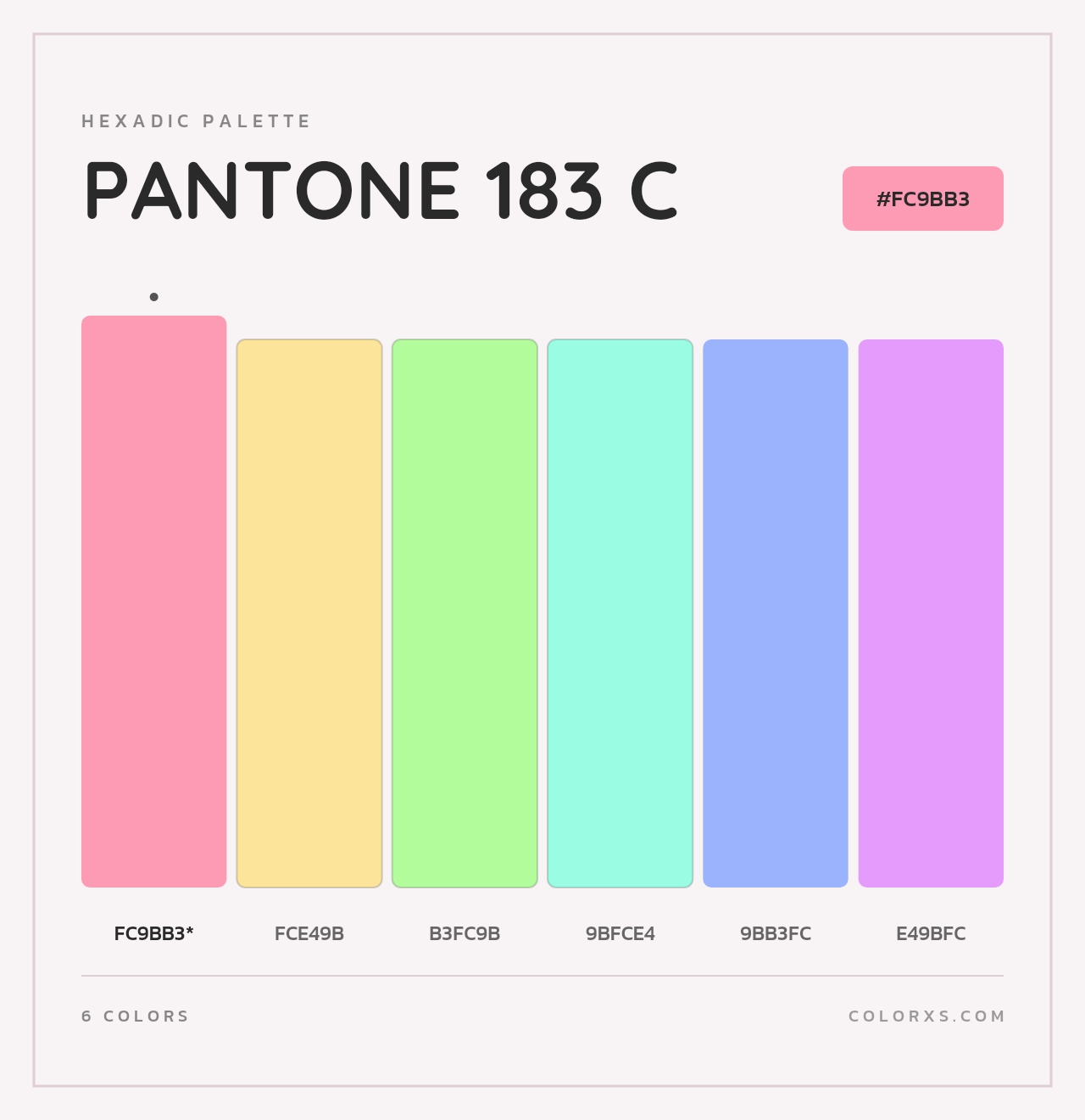 PANTONE 183 C - Hexadic Color Palette