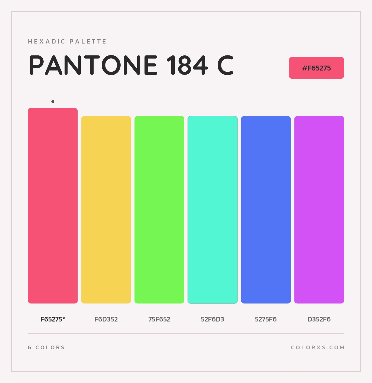 PANTONE 184 C - Hexadic Color Palette