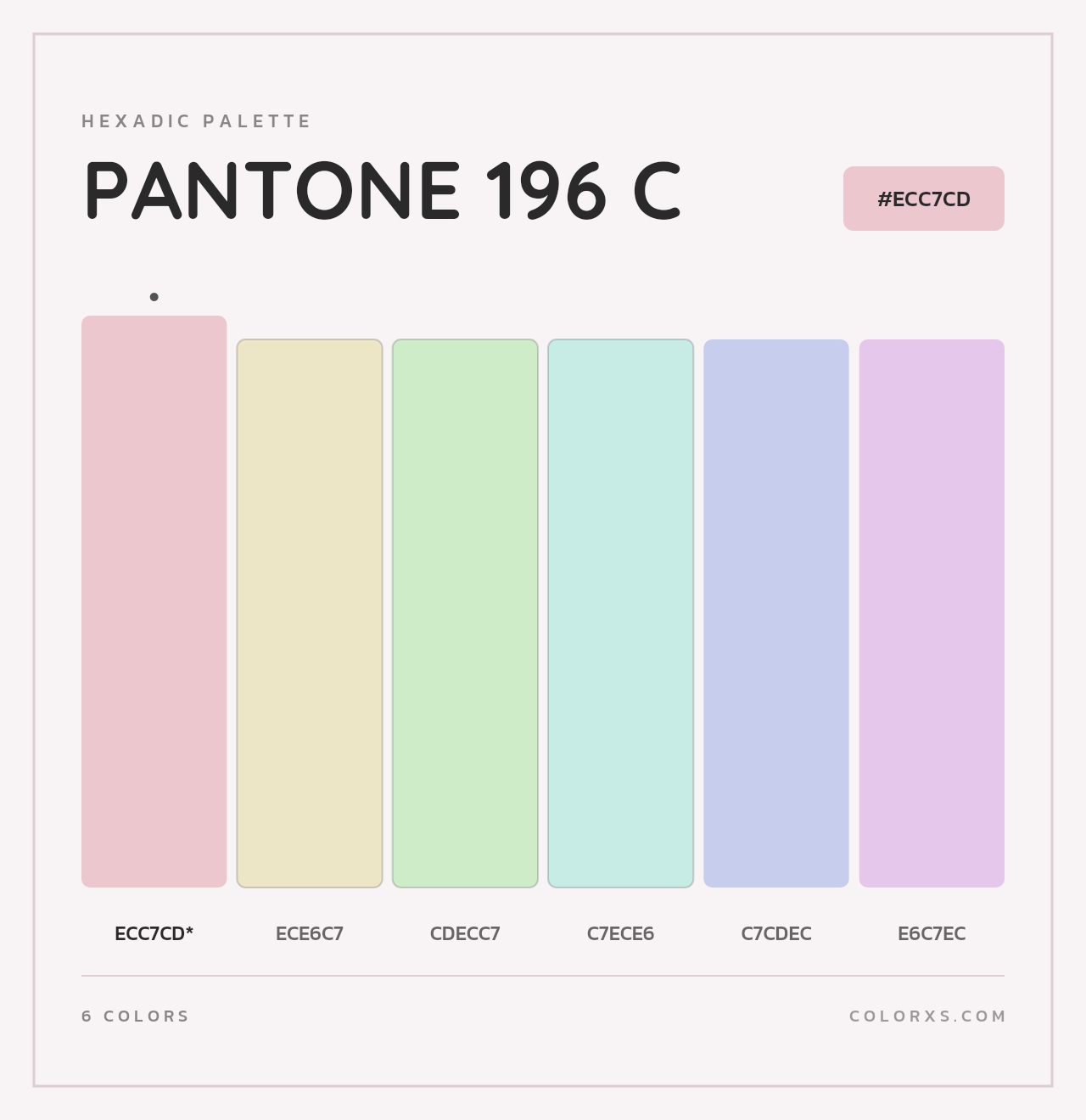 PANTONE 196 C - Hexadic Color Palette