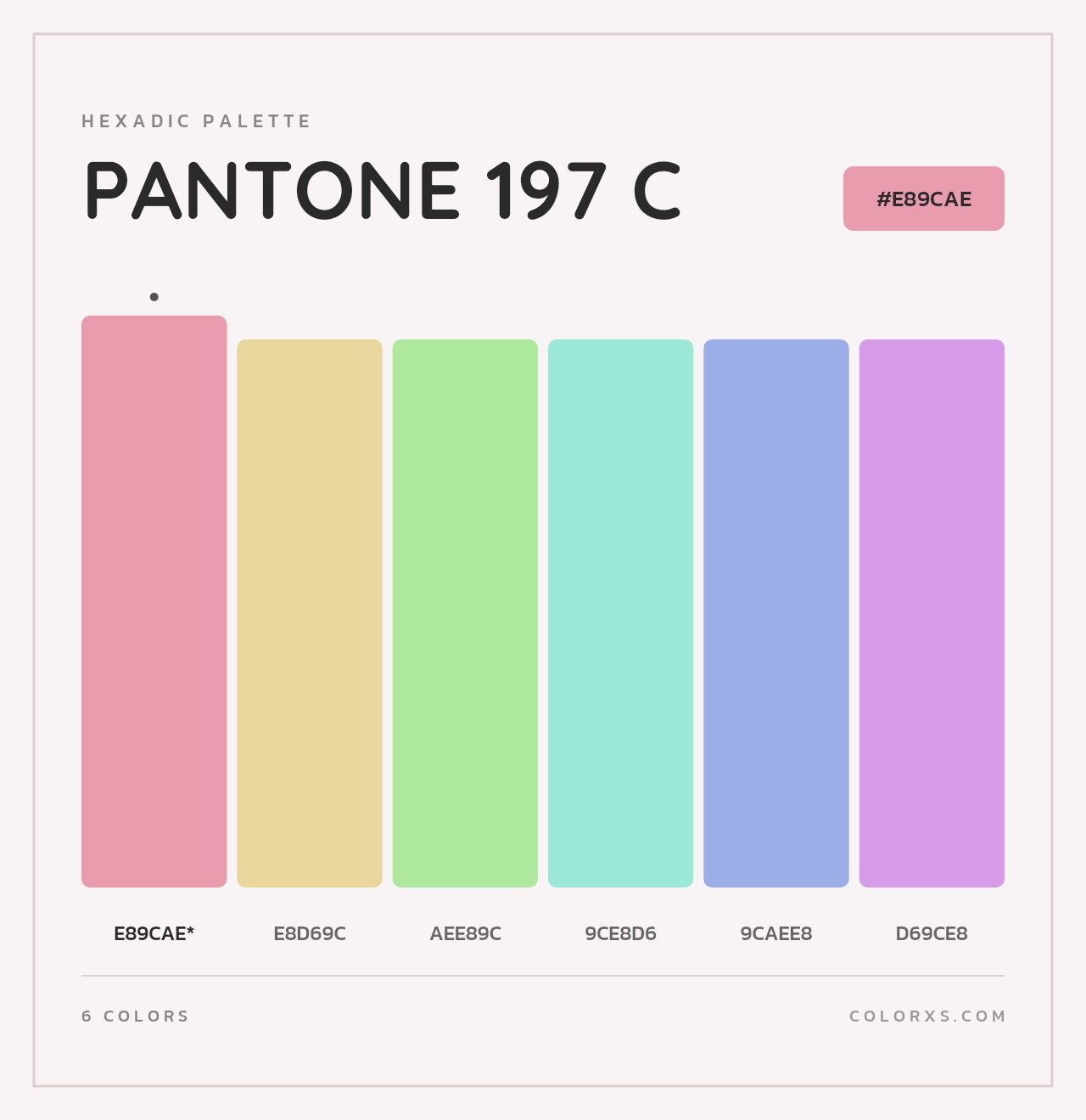 PANTONE 197 C - Hexadic Color Palette
