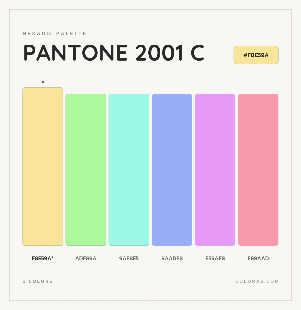 PANTONE 2001 C - Hexadic Color Palette