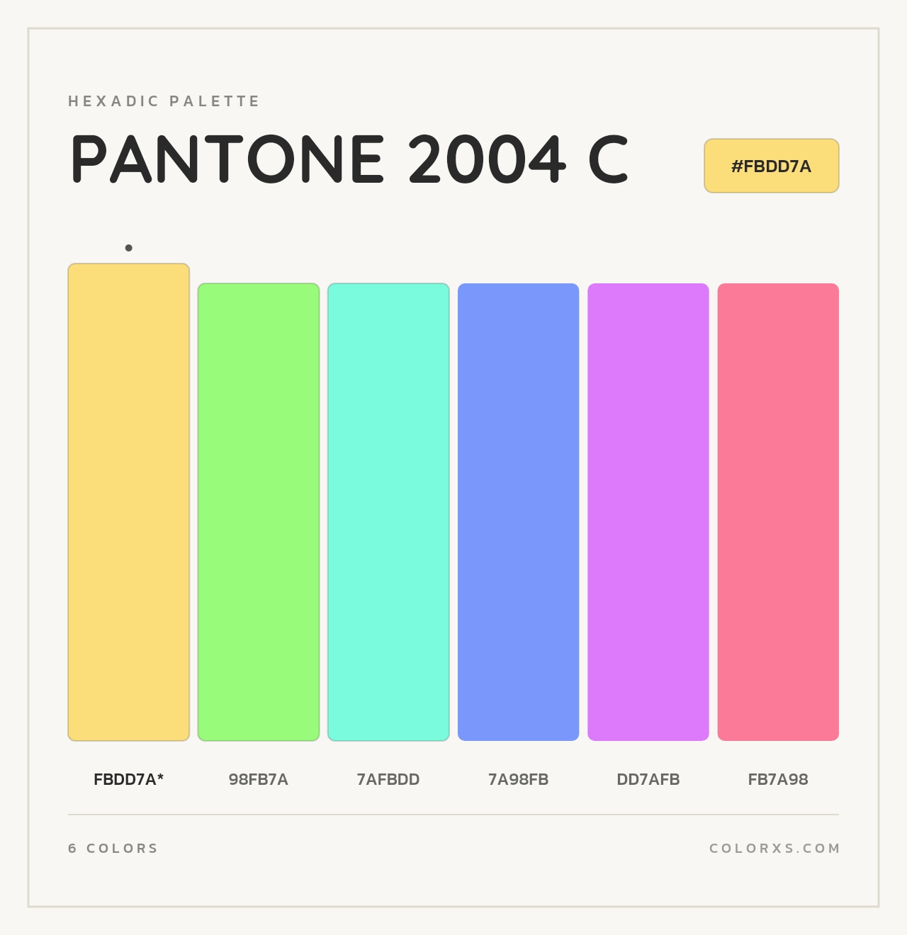 PANTONE 2004 C - Hexadic Color Palette
