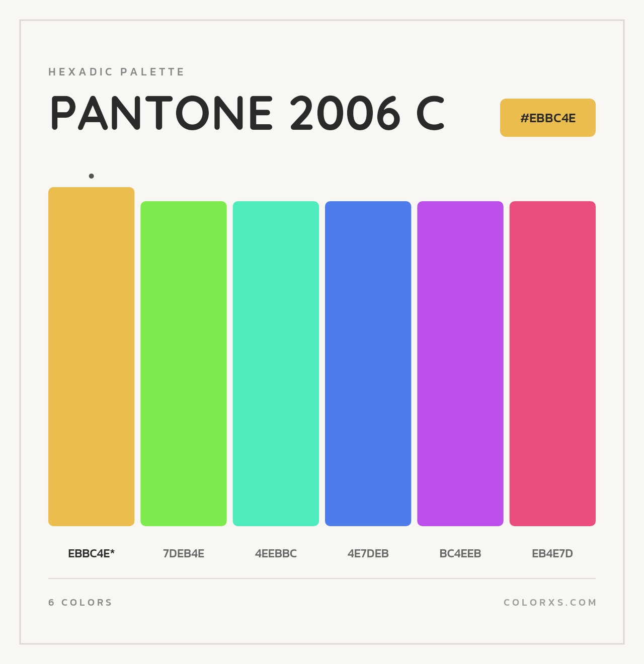 PANTONE 2006 C - Hexadic Color Palette