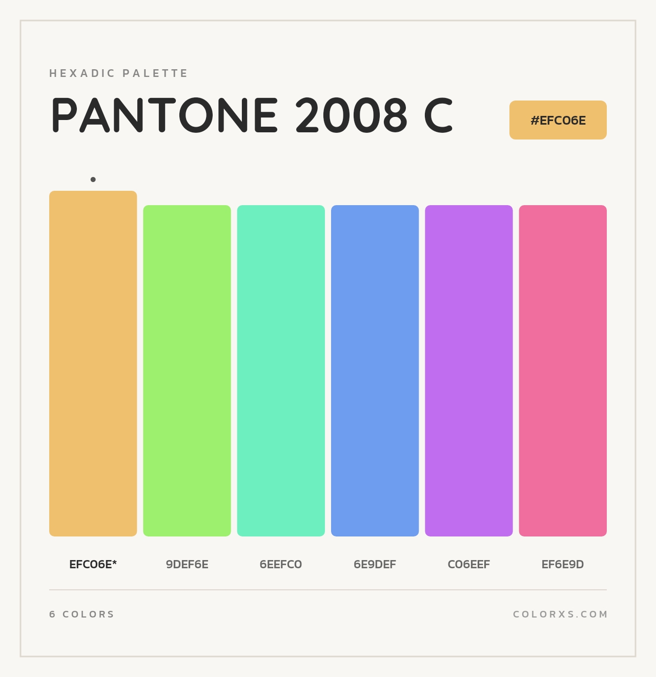 PANTONE 2008 C - Hexadic Color Palette