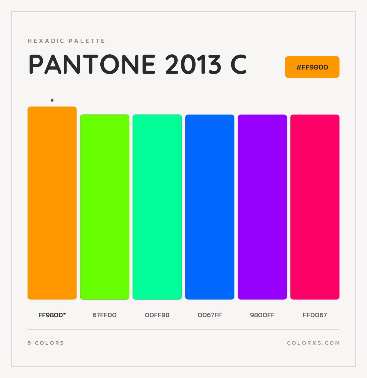 PANTONE 2013 C - Hexadic Color Palette