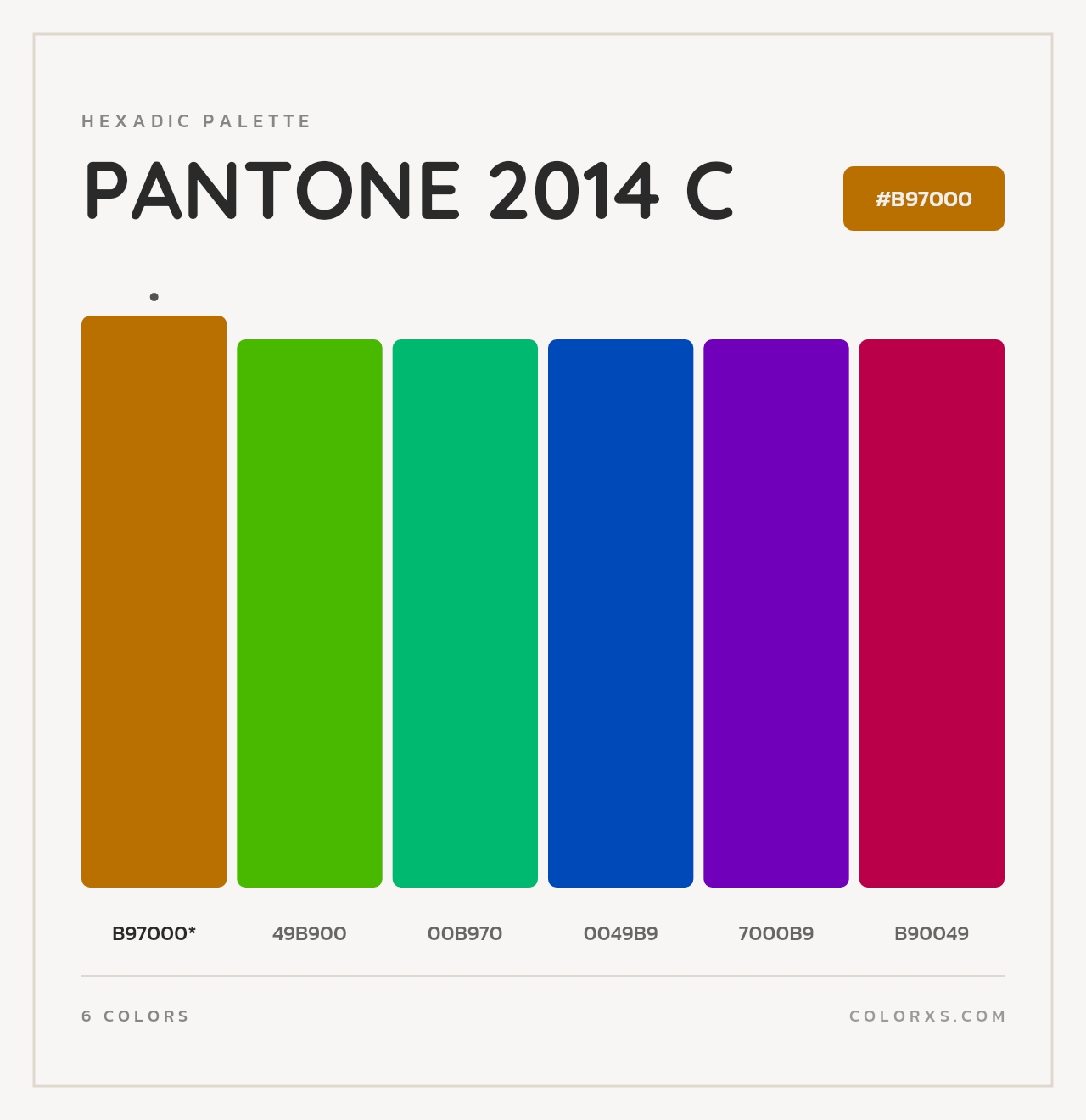 PANTONE 2014 C - Hexadic Color Palette