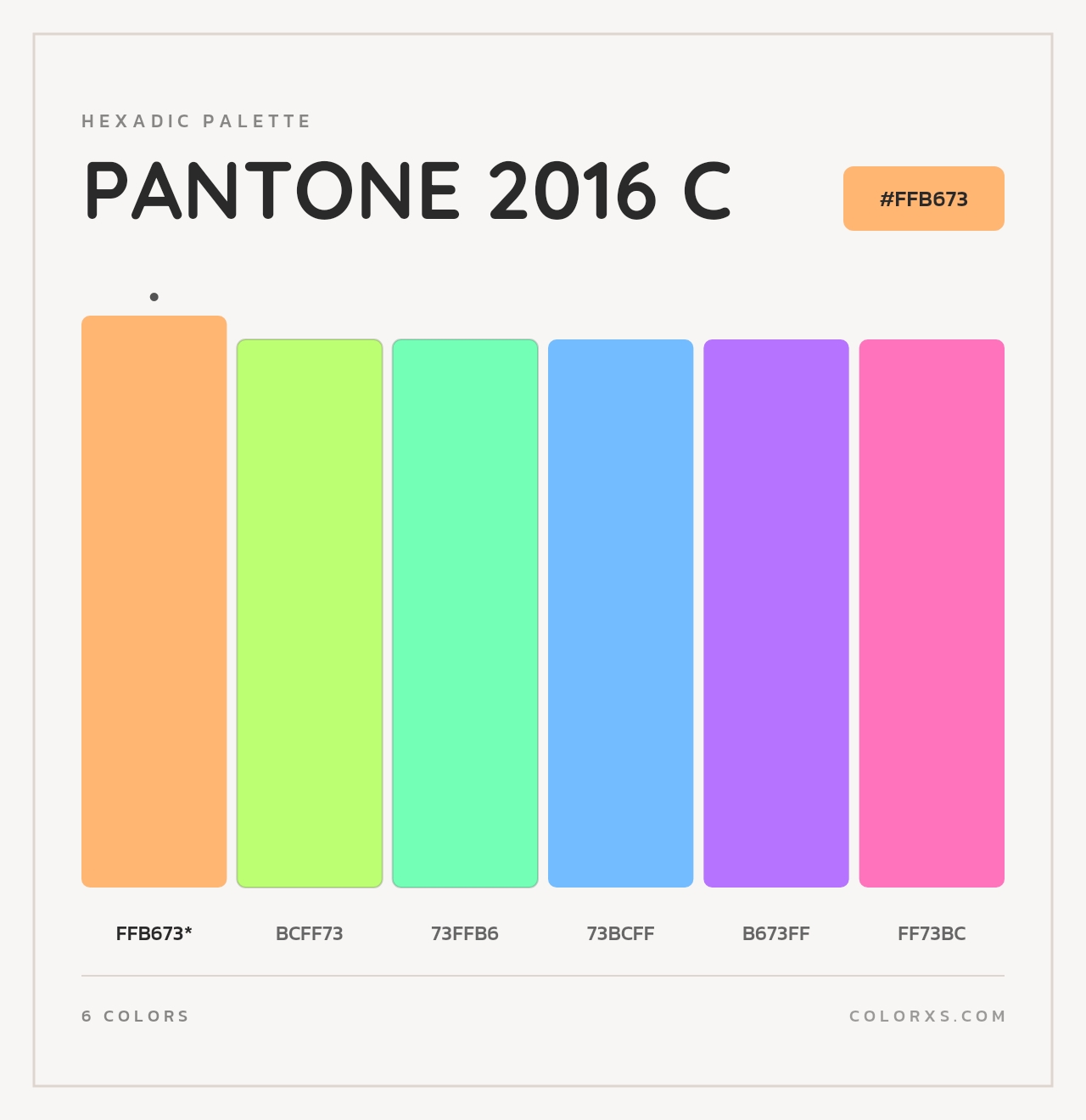 PANTONE 2016 C - Hexadic Color Palette