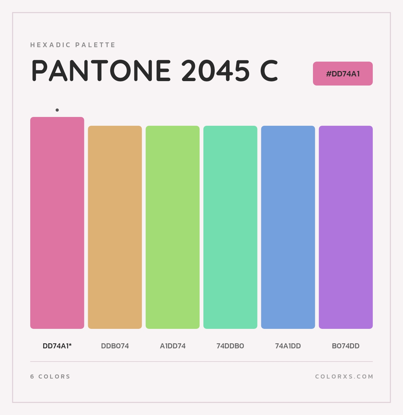 PANTONE 2045 C - Hexadic Color Palette