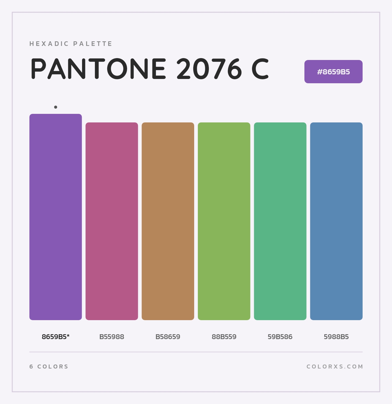 PANTONE 2076 C - Hexadic Color Palette