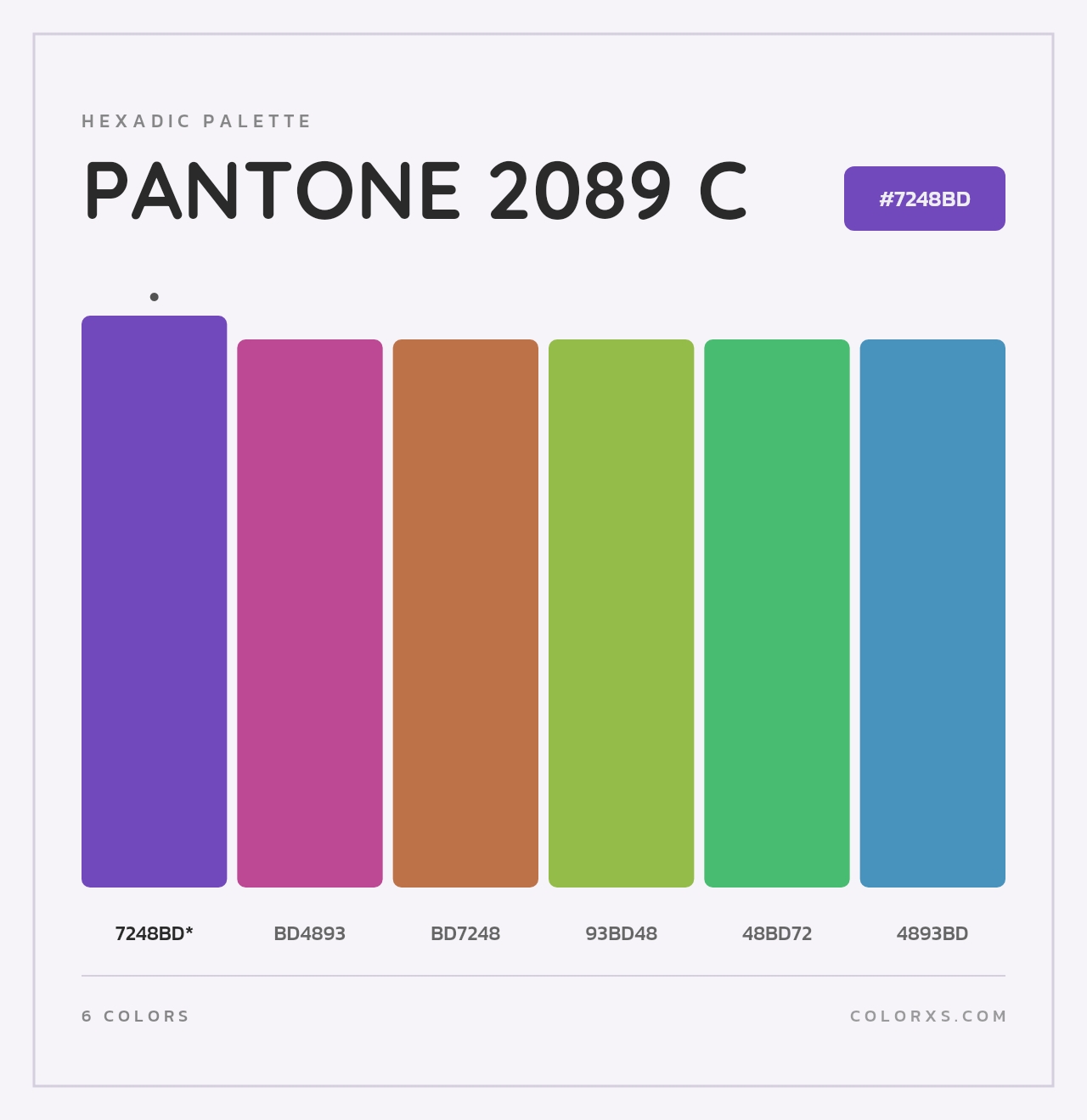 PANTONE 2089 C - Hexadic Color Palette