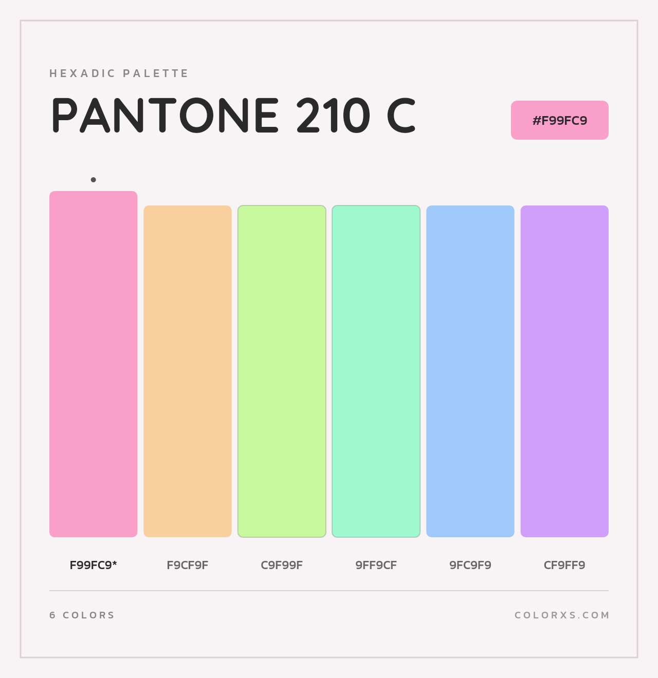 PANTONE 210 C - Hexadic Color Palette