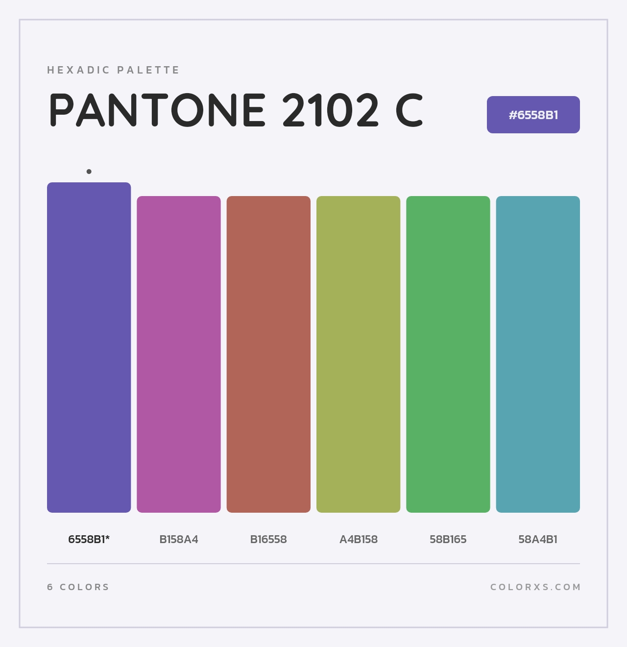 PANTONE 2102 C - Hexadic Color Palette