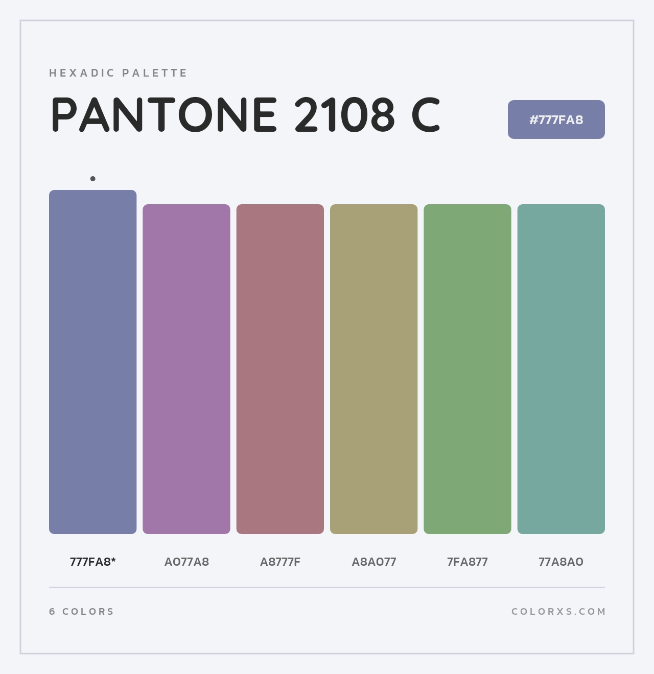 PANTONE 2108 C - Hexadic Color Palette