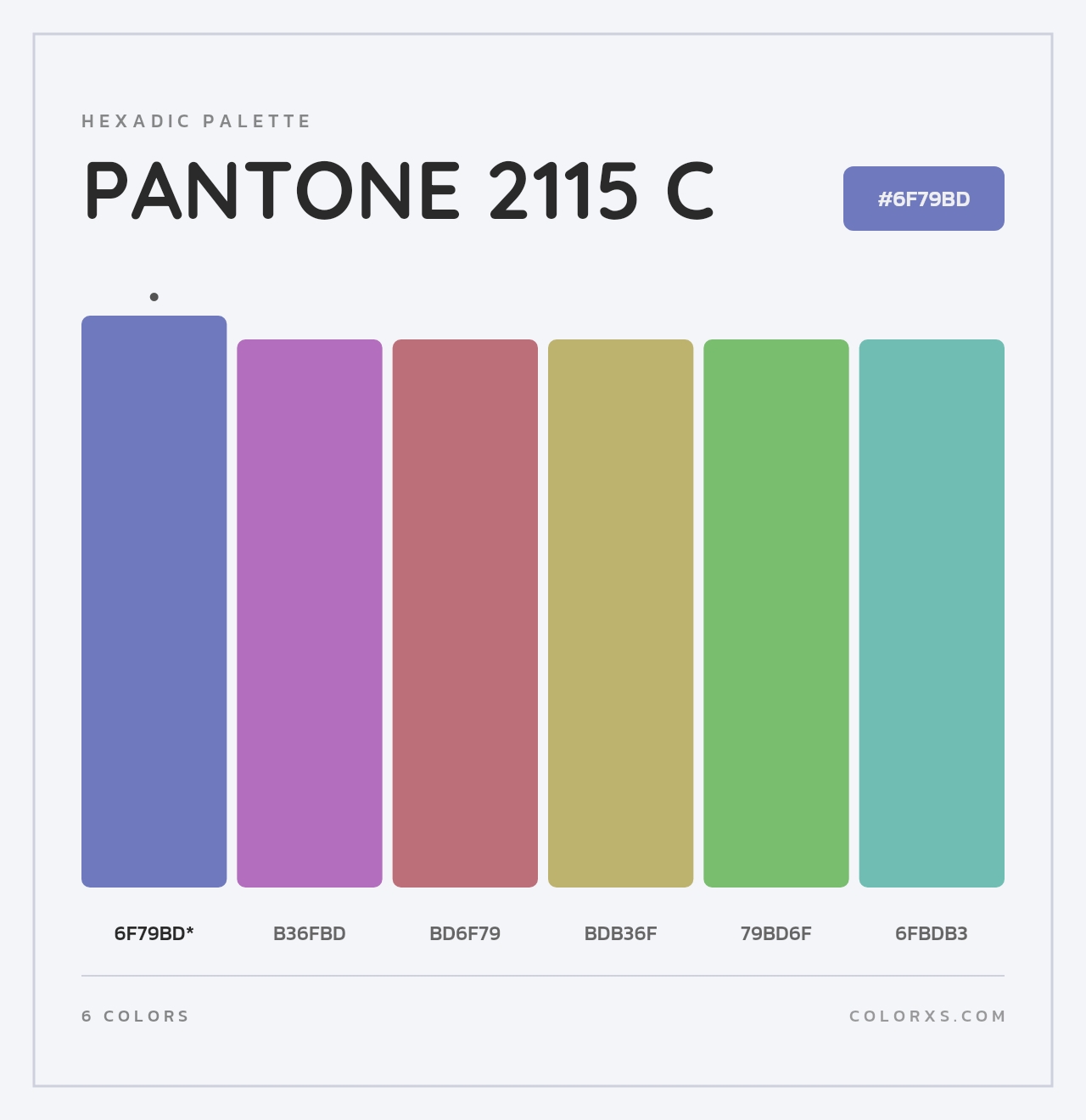 PANTONE 2115 C - Hexadic Color Palette