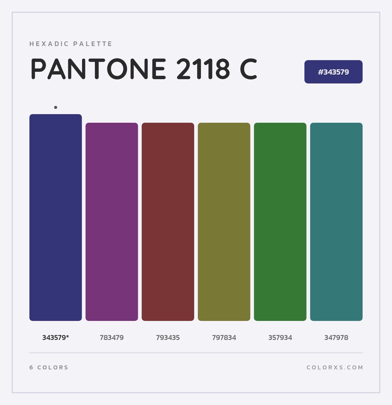 PANTONE 2118 C - Hexadic Color Palette