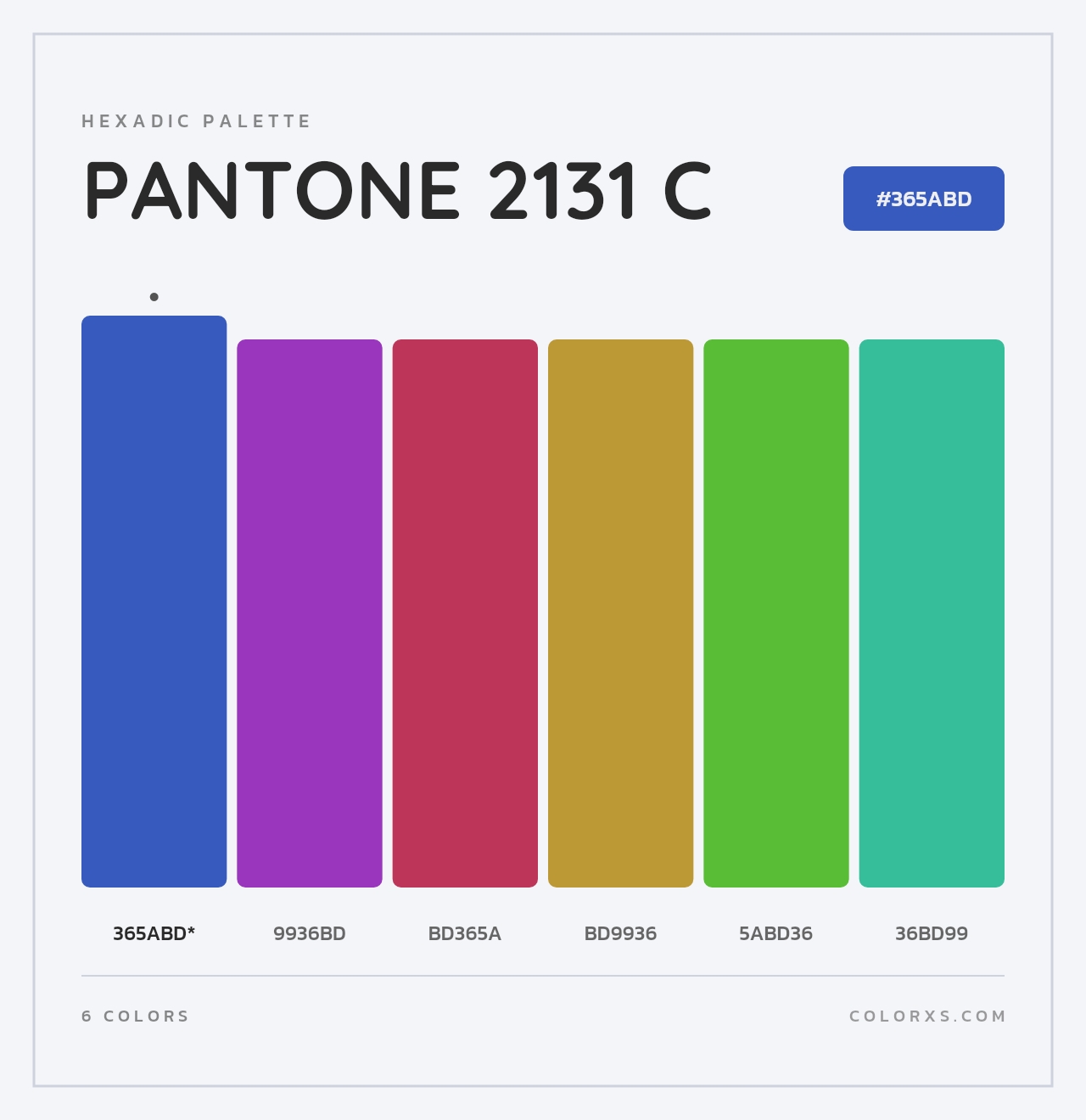PANTONE 2131 C - Hexadic Color Palette