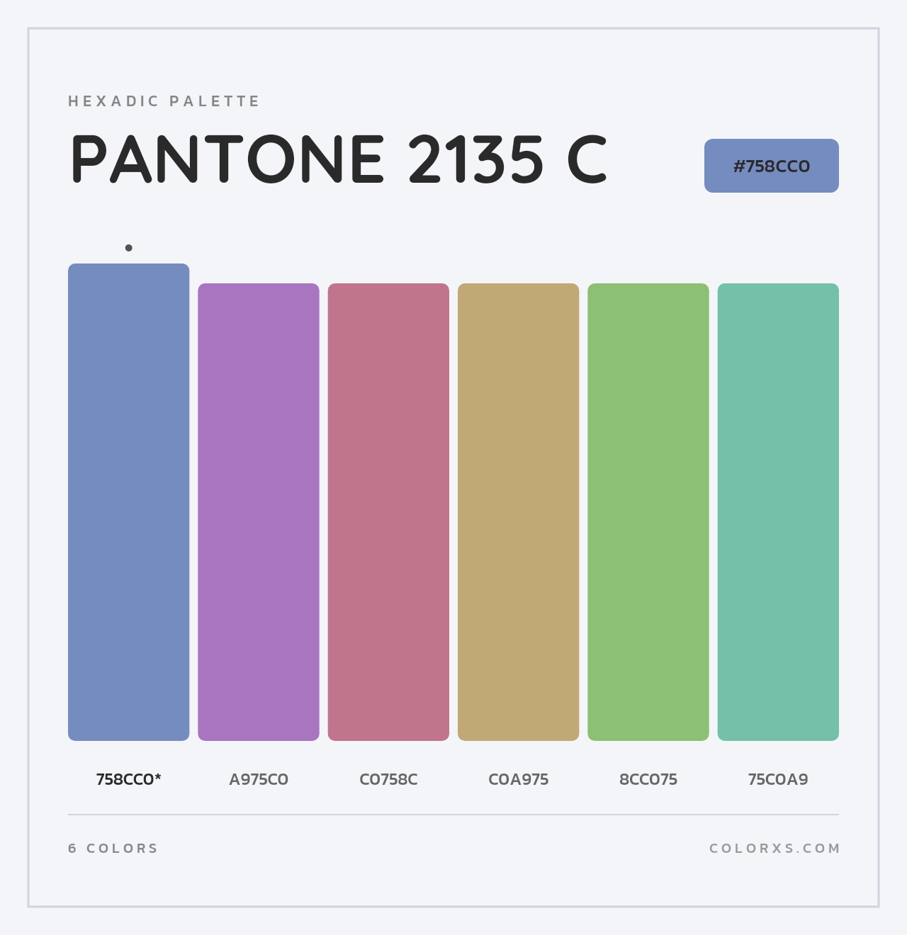 PANTONE 2135 C - Hexadic Color Palette