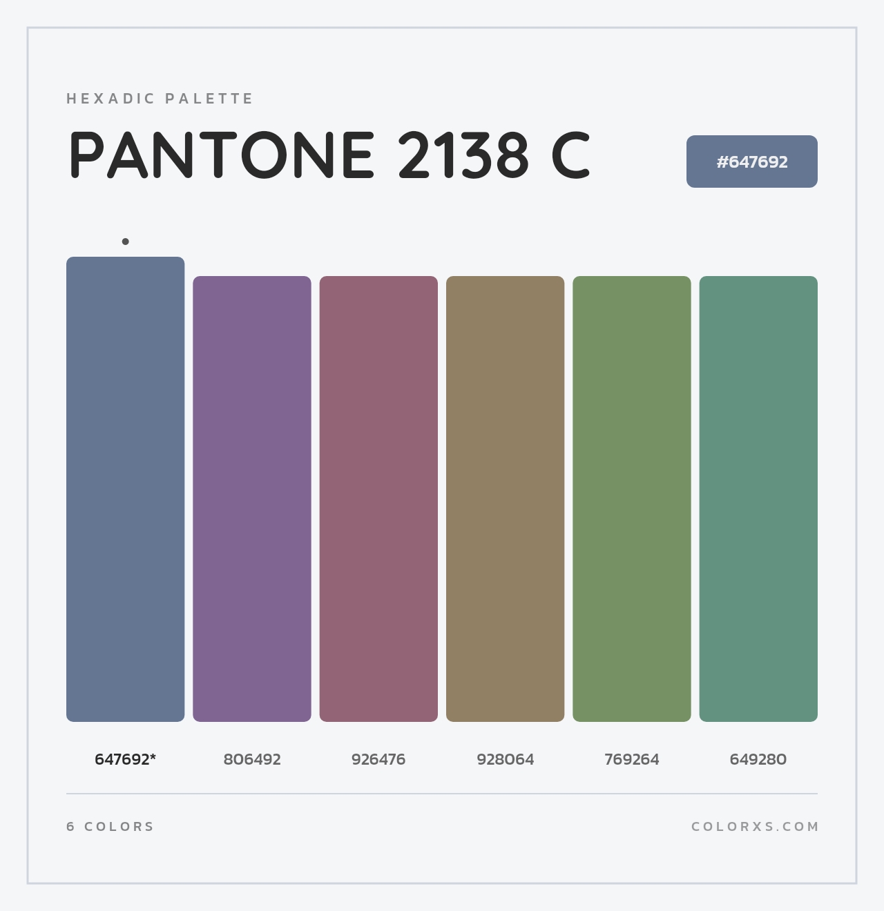 PANTONE 2138 C - Hexadic Color Palette