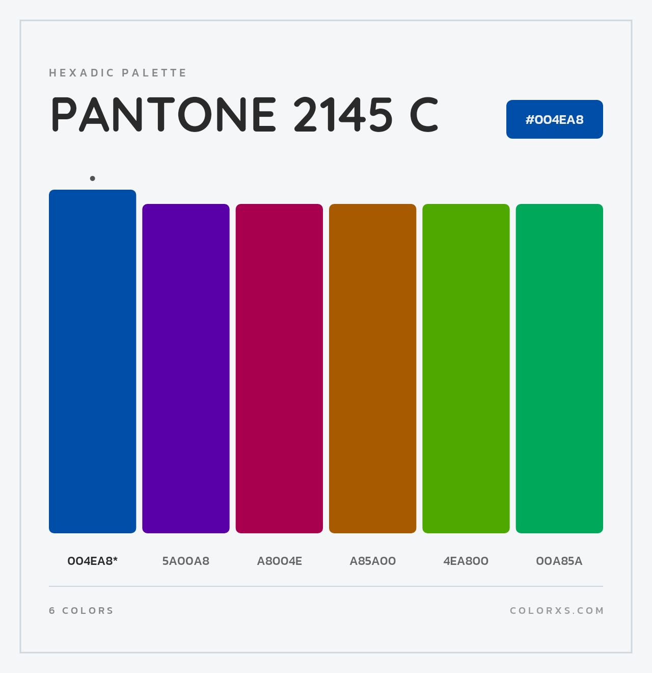 PANTONE 2145 C - Hexadic Color Palette