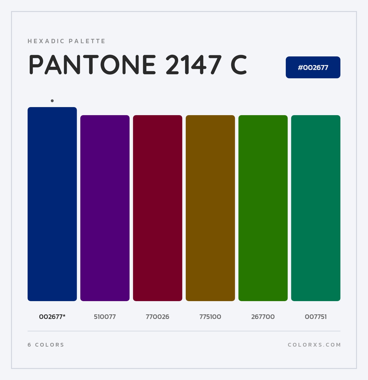 PANTONE 2147 C - Hexadic Color Palette