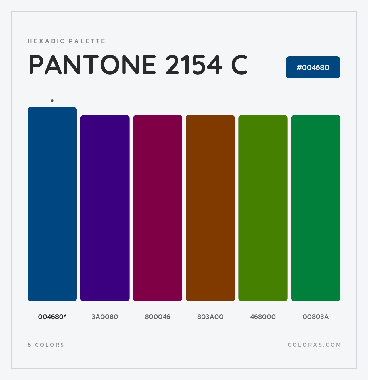 PANTONE 2154 C - Hexadic Color Palette