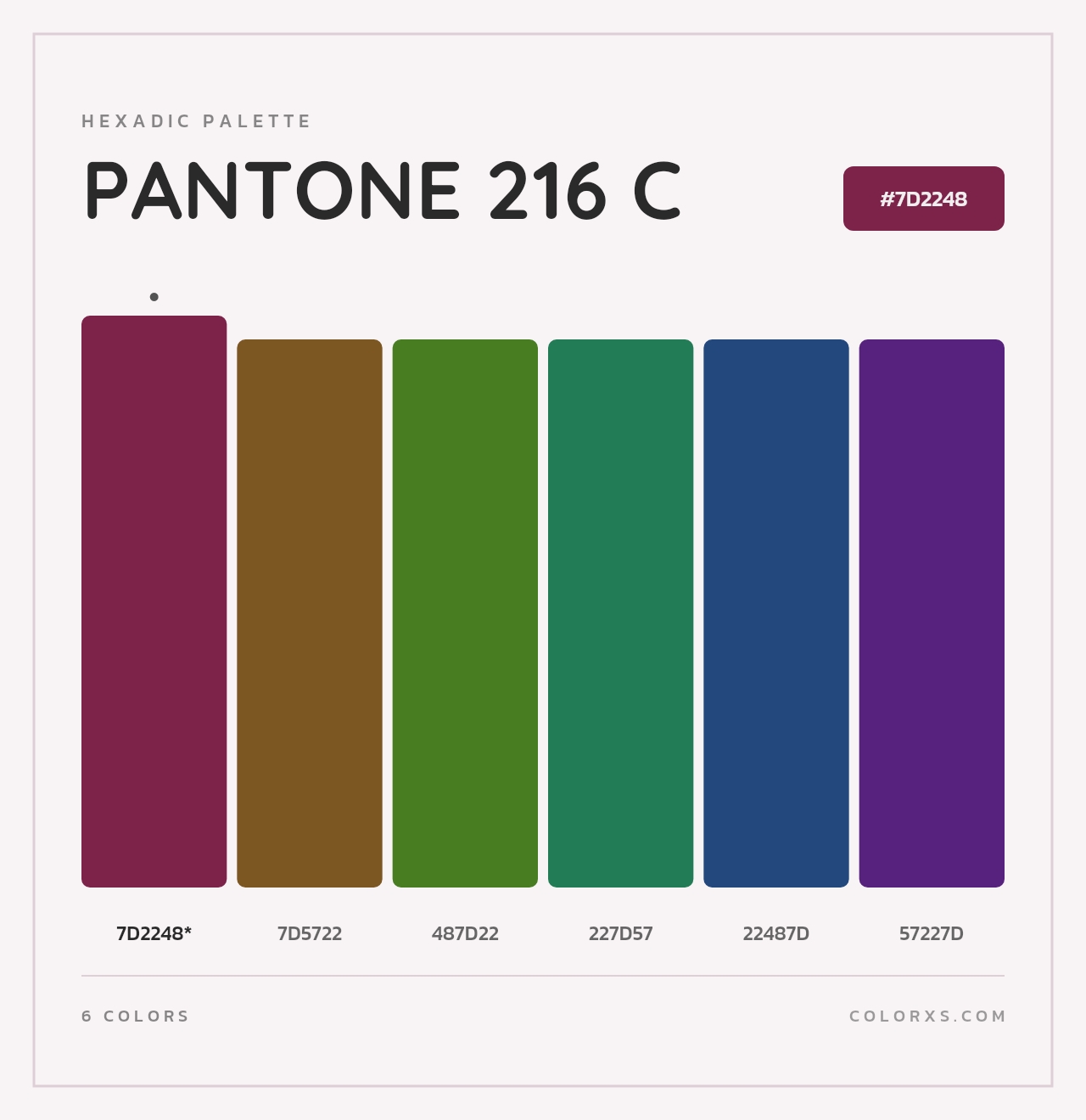 PANTONE 216 C - Hexadic Color Palette