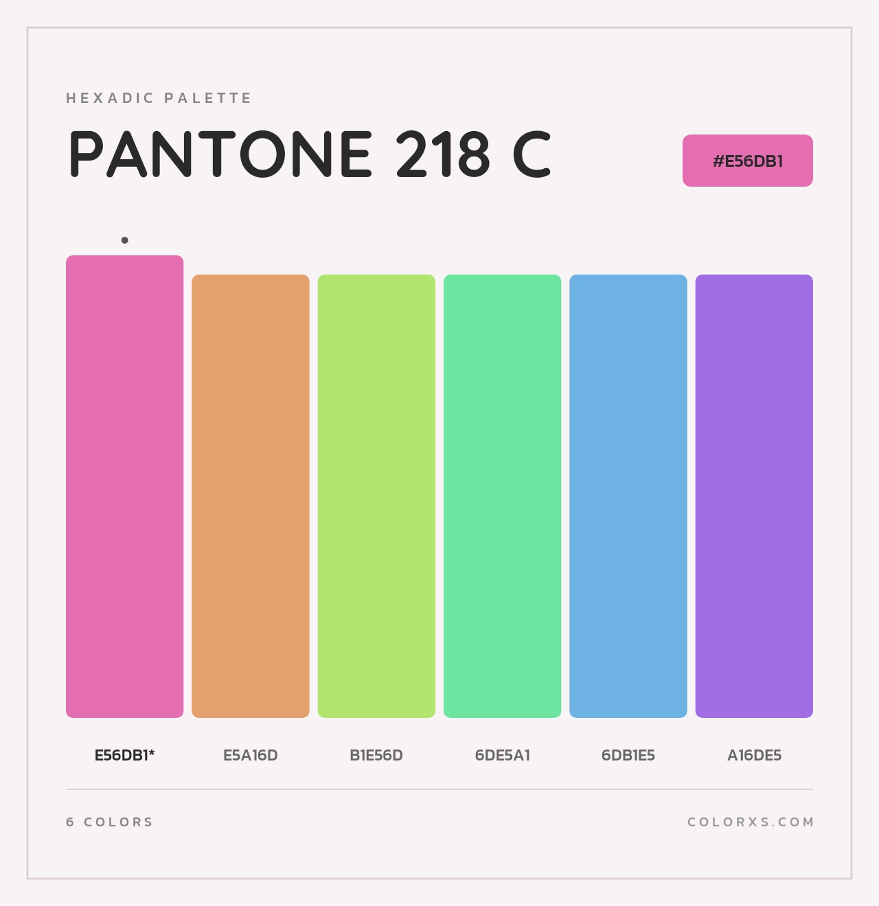 PANTONE 218 C - Hexadic Color Palette