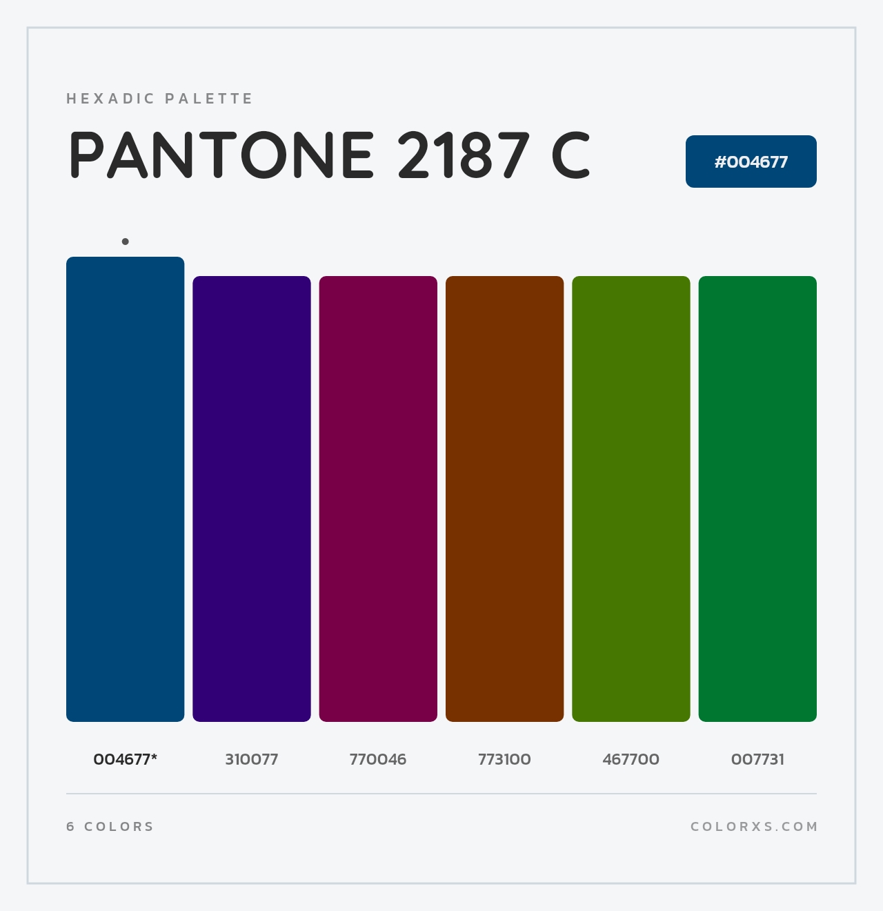 PANTONE 2187 C - Hexadic Color Palette