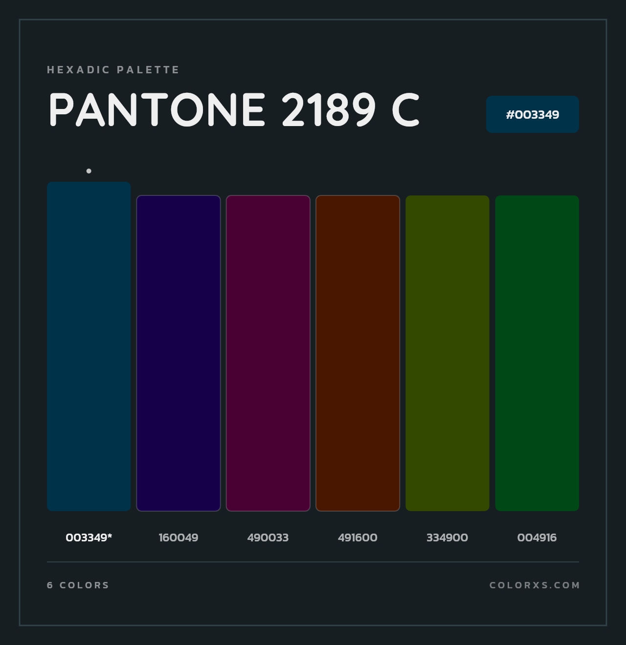 PANTONE 2189 C - Hexadic Color Palette