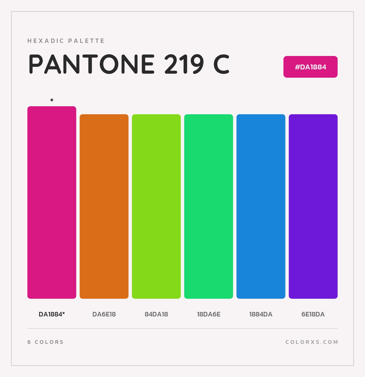 PANTONE 219 C - Hexadic Color Palette