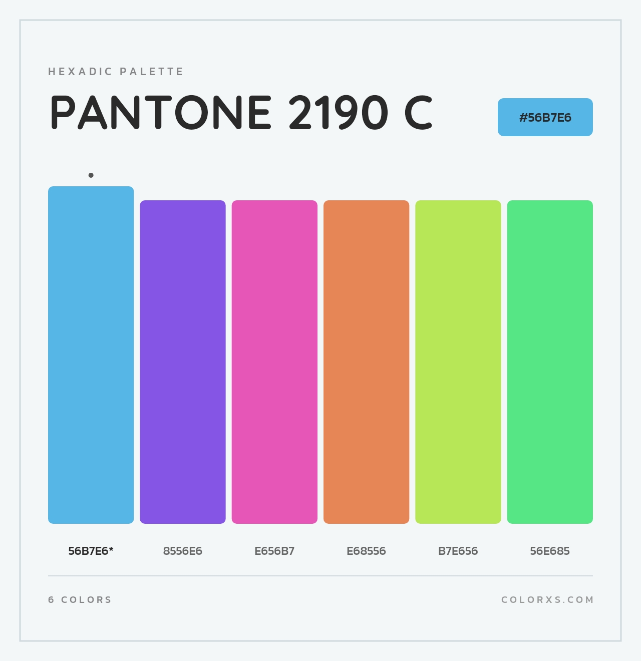 PANTONE 2190 C - Hexadic Color Palette