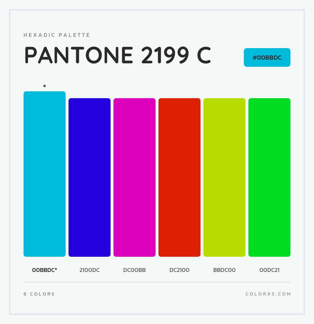 PANTONE 2199 C - Hexadic Color Palette