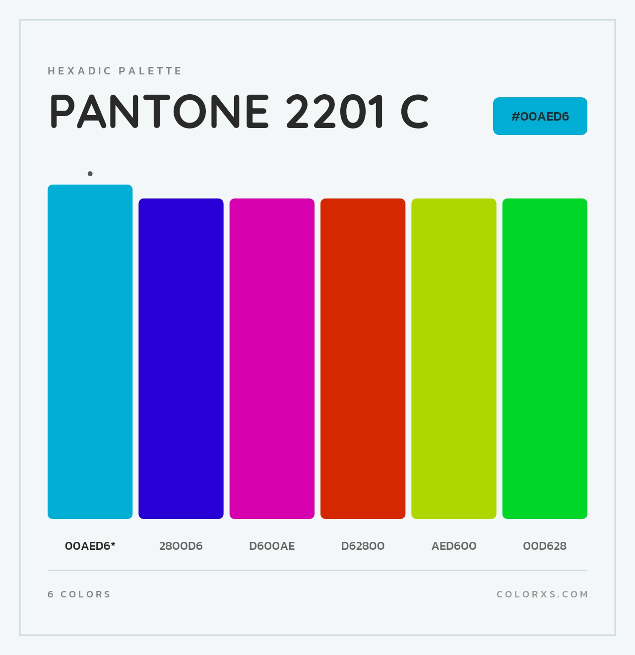 PANTONE 2201 C - Hexadic Color Palette