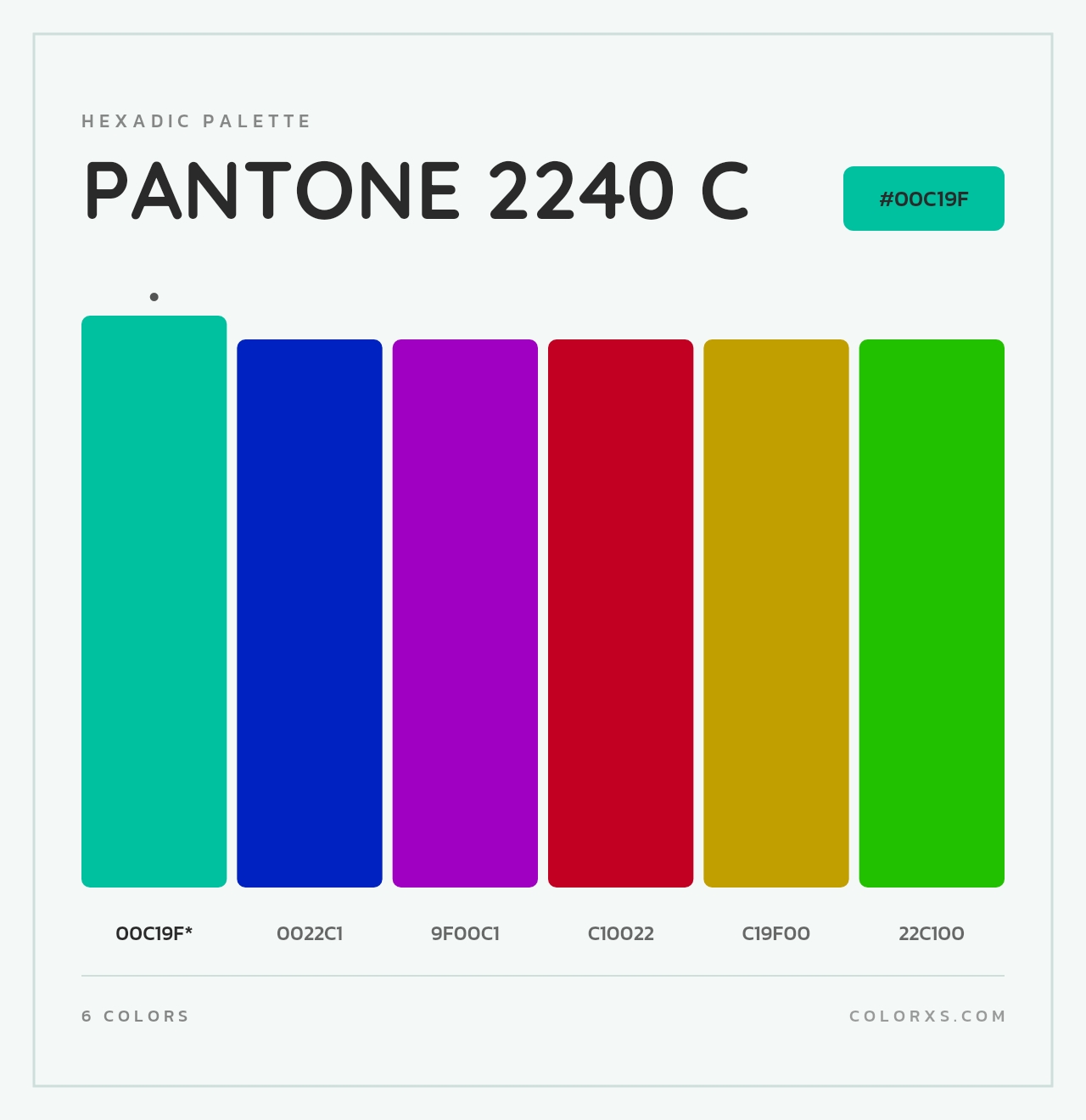 PANTONE 2240 C - Hexadic Color Palette