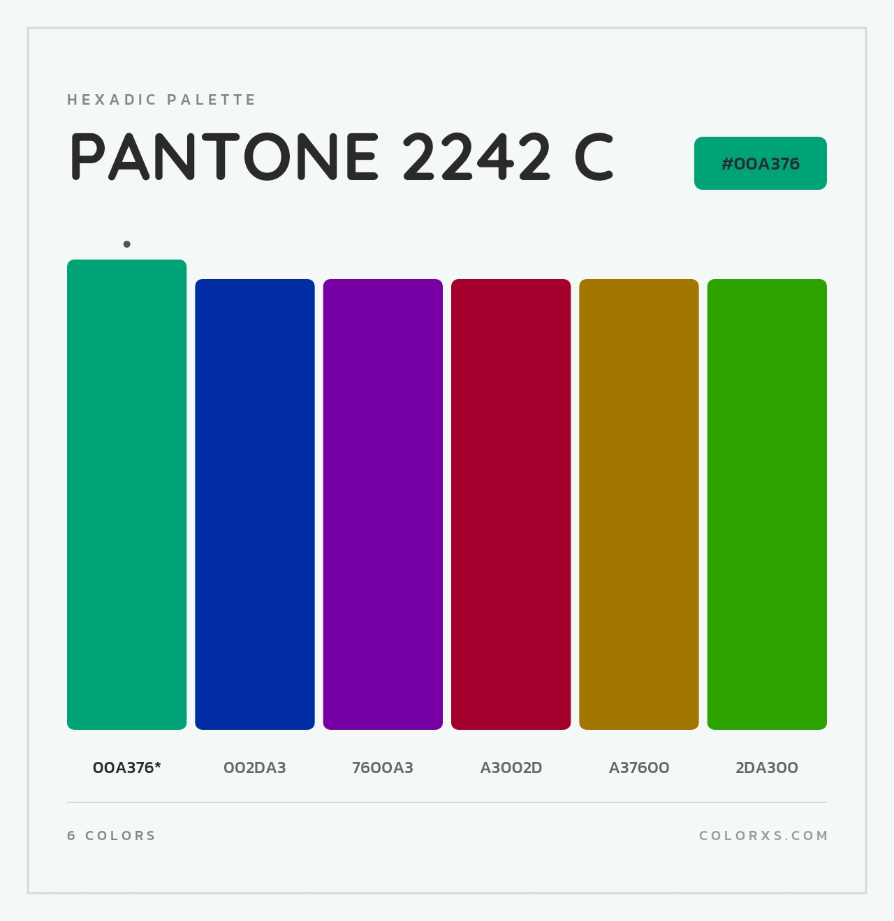 PANTONE 2242 C - Hexadic Color Palette