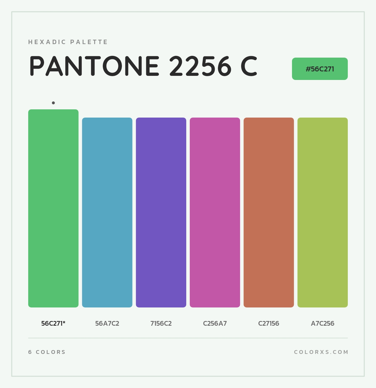 PANTONE 2256 C - Hexadic Color Palette