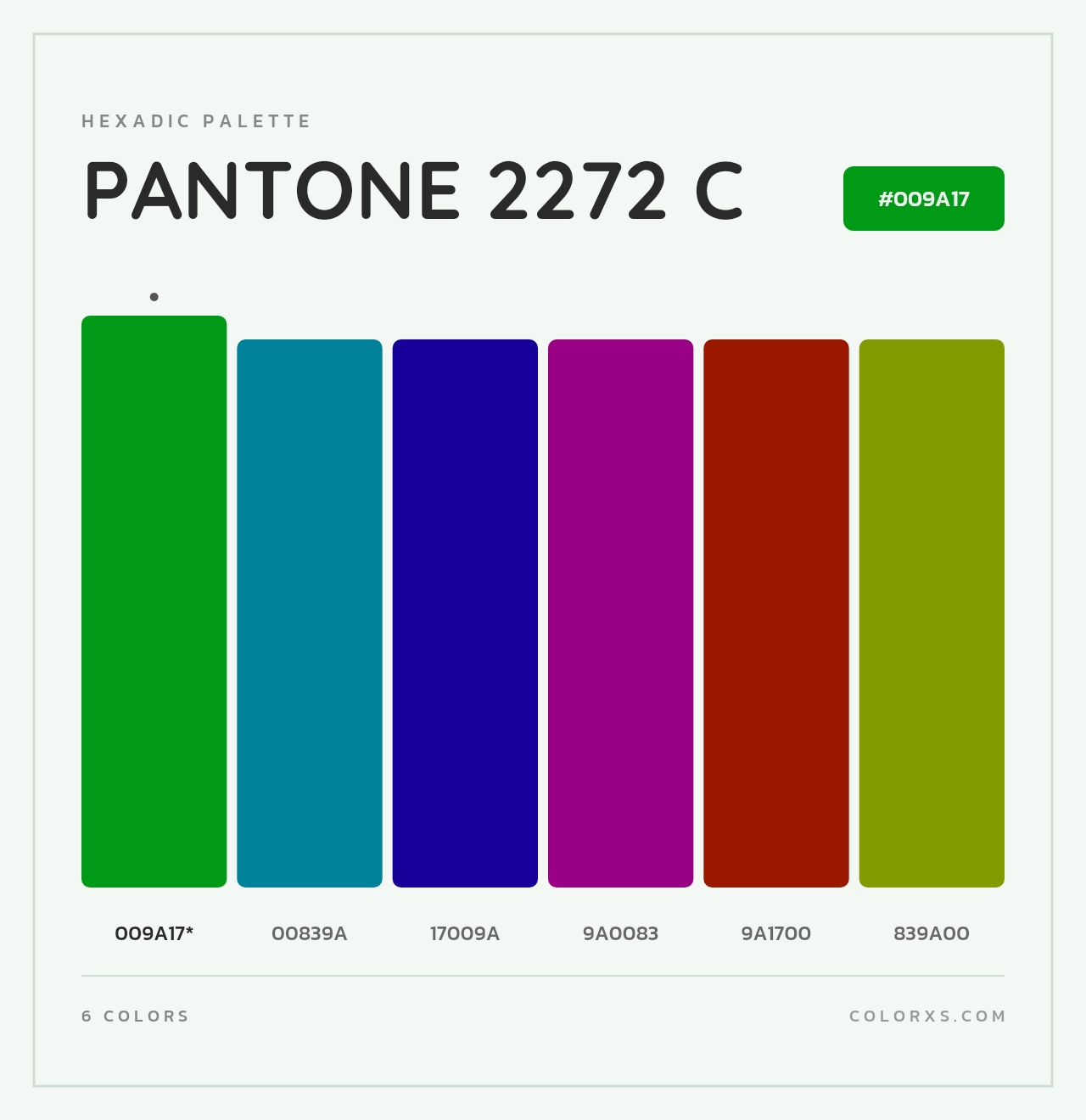 PANTONE 2272 C - Hexadic Color Palette